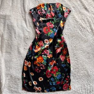 Floral Silk Strapless Dress by Guess Jeans SZ 3